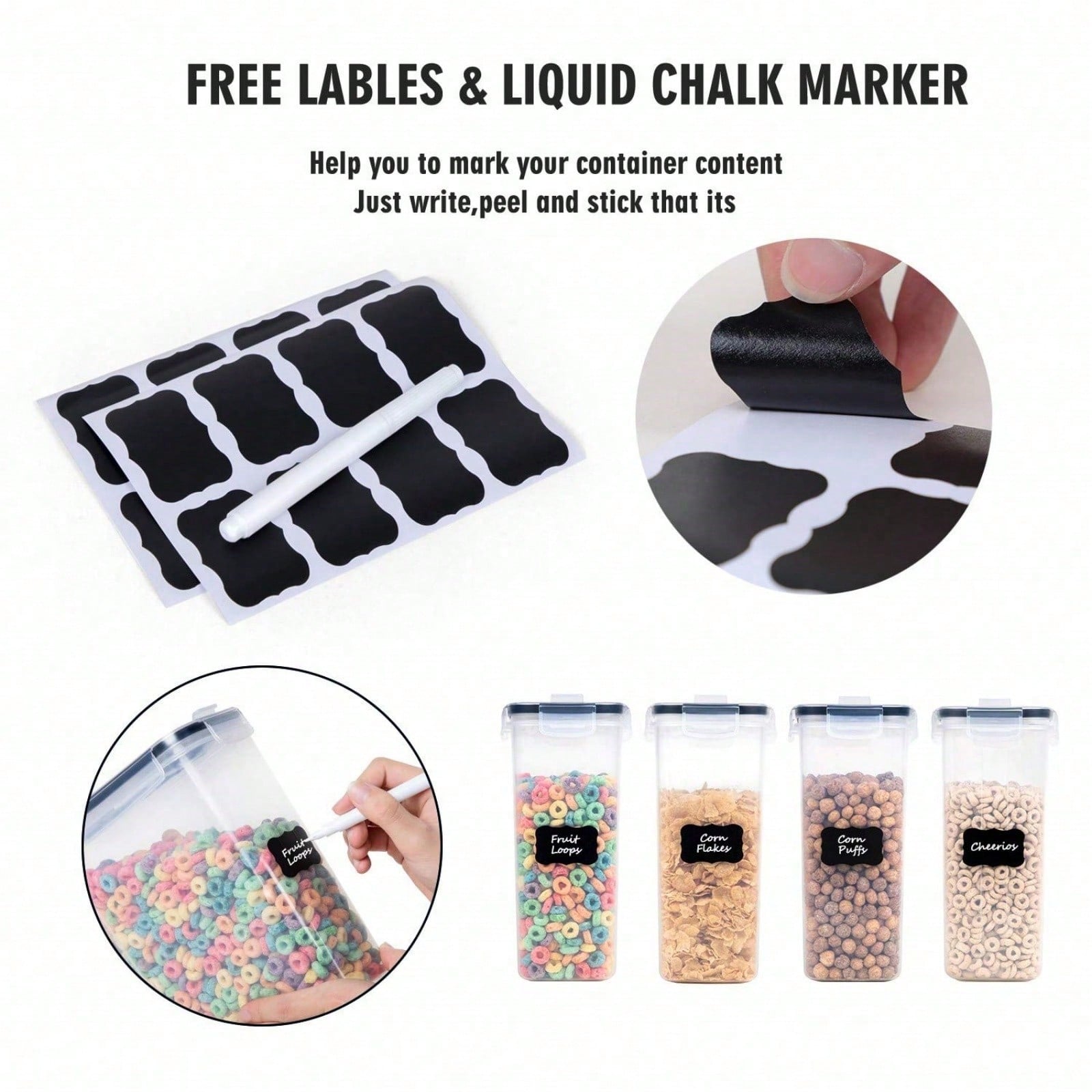 4 Pack Airtight Cereal & Dry F - Kitchen Gadgets Organizer recension och pris